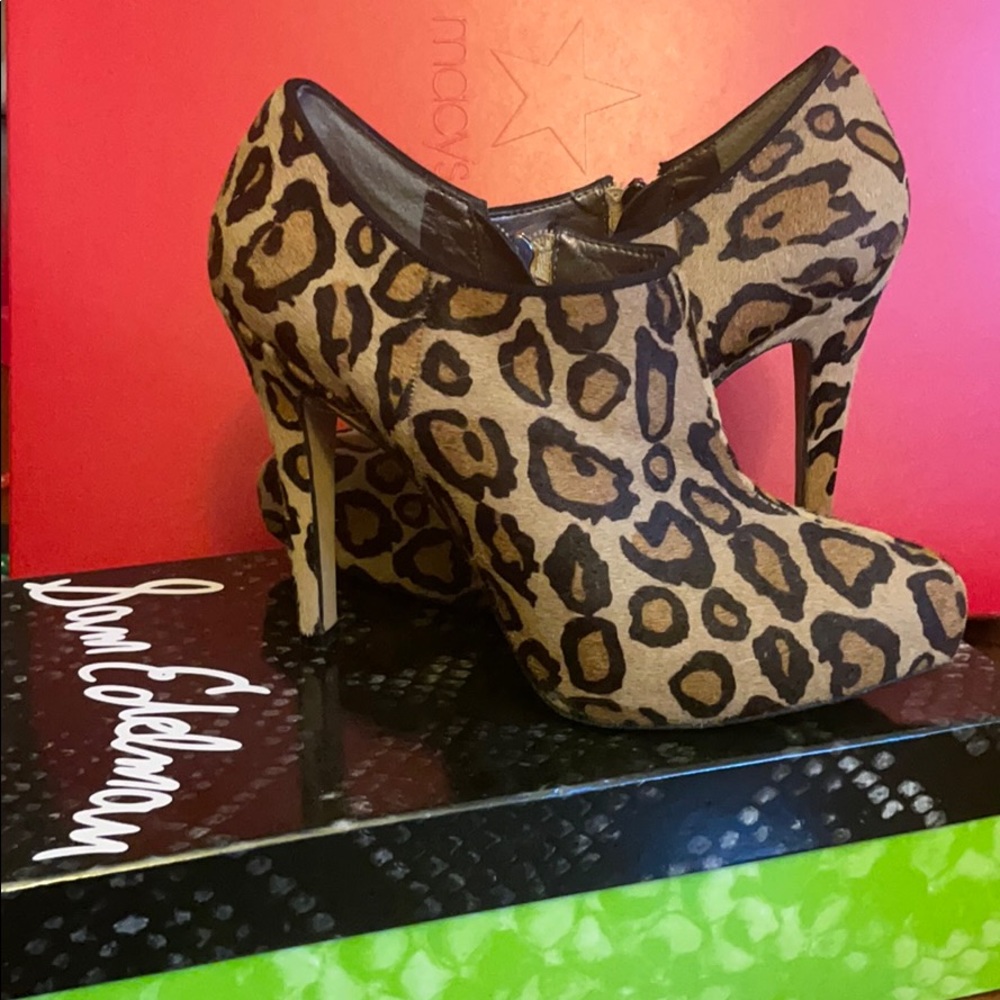 Sam Edelman leopard Brahma sleek suede booties